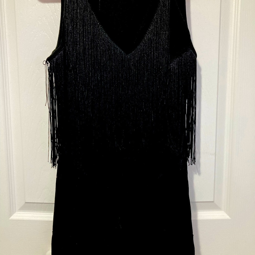 Elegant Black Fringe Dress for Great Gatsby Party, used once